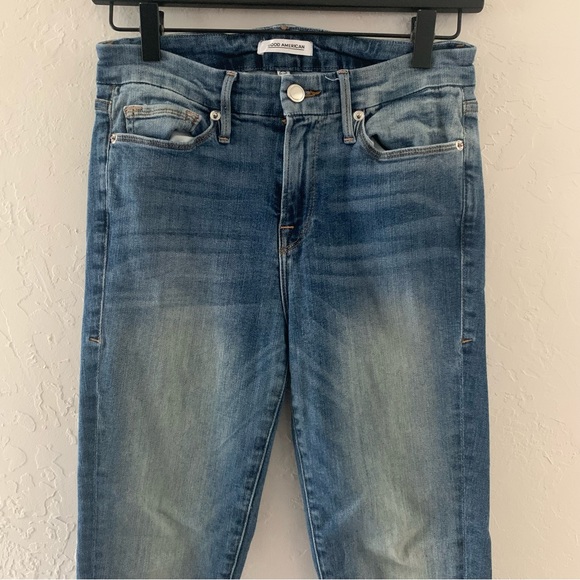 Good American Good Legs Released Hem Skinny Jeans Blue017 Super Stretch Size 6 - Picture 3 of 12
